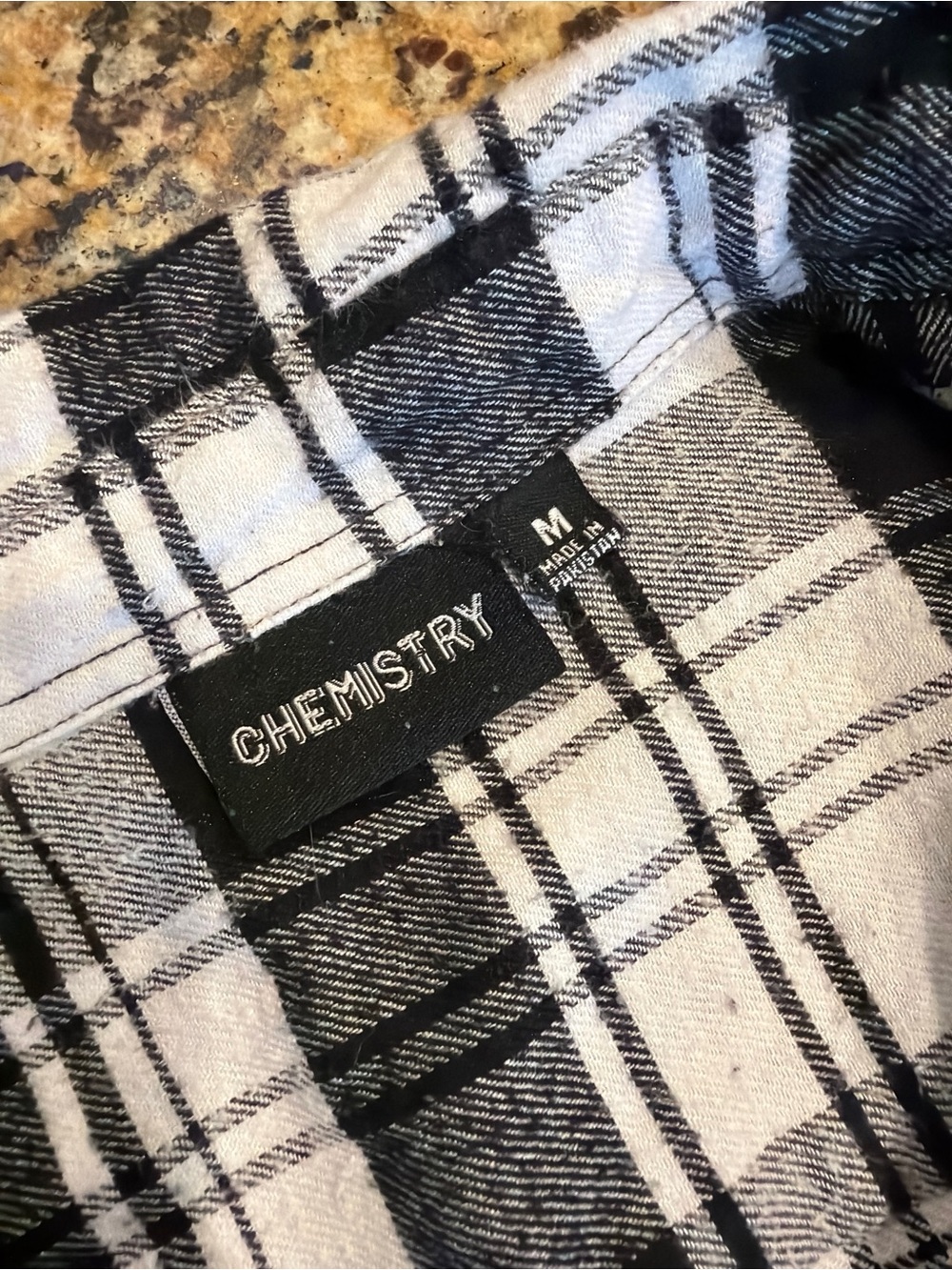 Tupac Poetic Justice Chemistry Black and White Plaid Flannel Shirt size M - Picture 4 of 5
